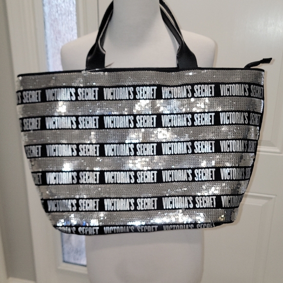 Victoria's Secret Handbags - Victoria's Secret Shimmering Black and Silver Tote